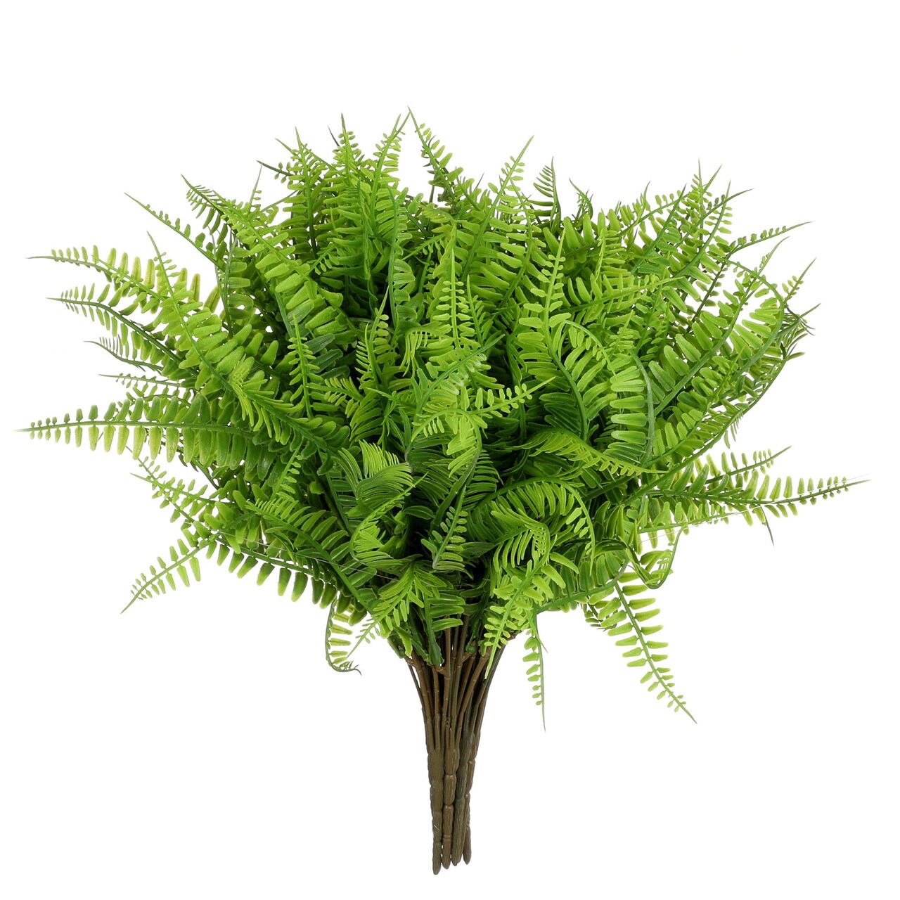 Grand Verde Boston Ferns Artificial Plants Faux Bush Real Touch Plastic Shrub Greenery Leaves - Indoor Outdoor Decor, Bulk 10pcs